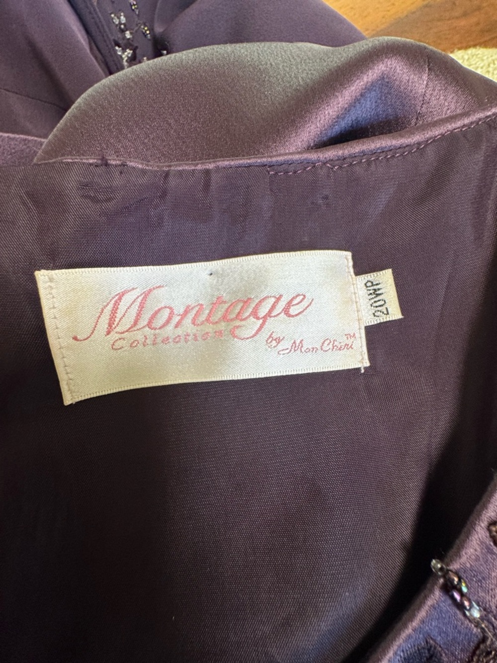 Montage by Mon Cheri Plum Beaded 2PC Formal Dress Mother of Bride - Picture 12 of 12